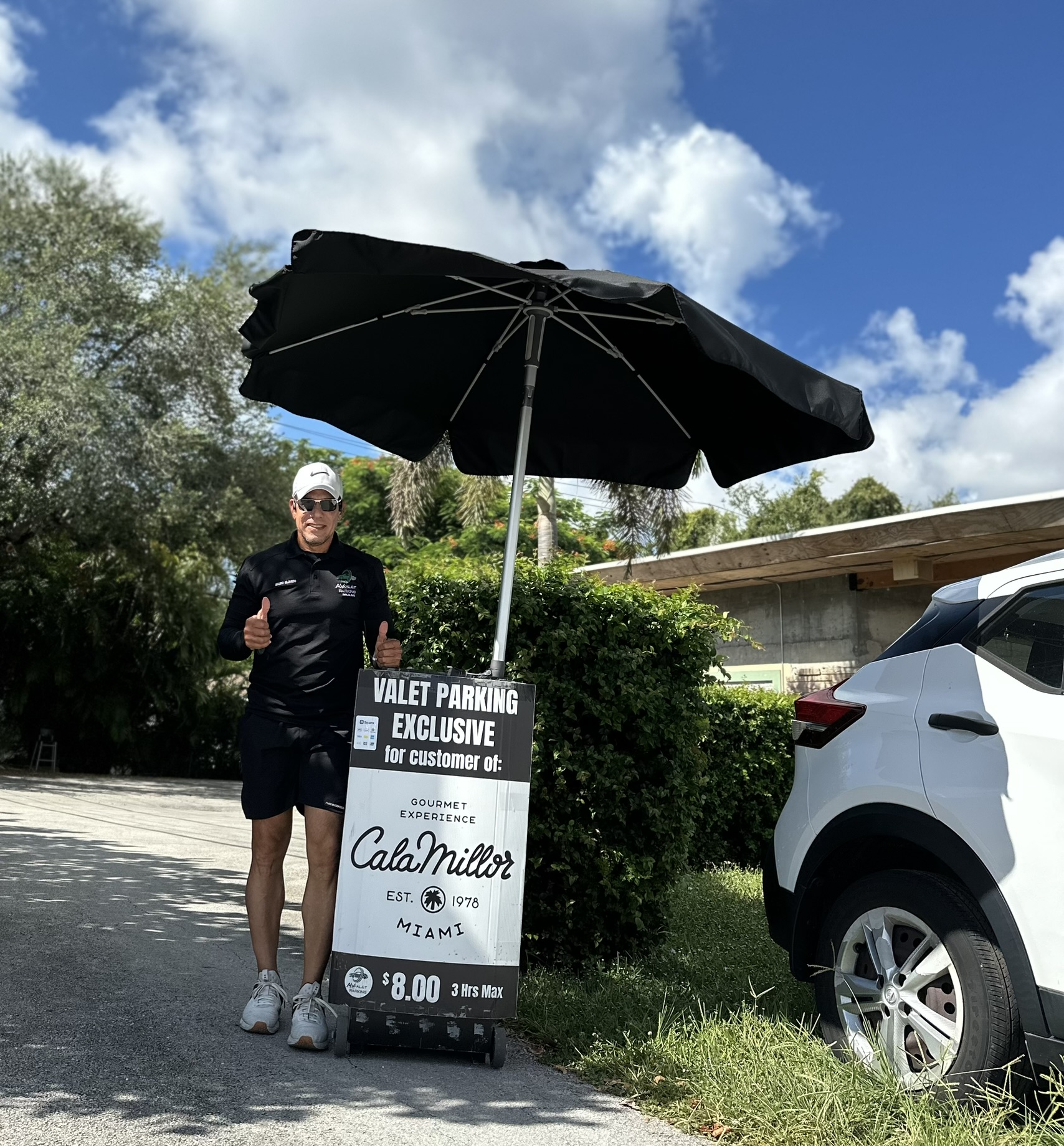 AV Valet exclusive restaurant valet setup at Cala Millor Miami
