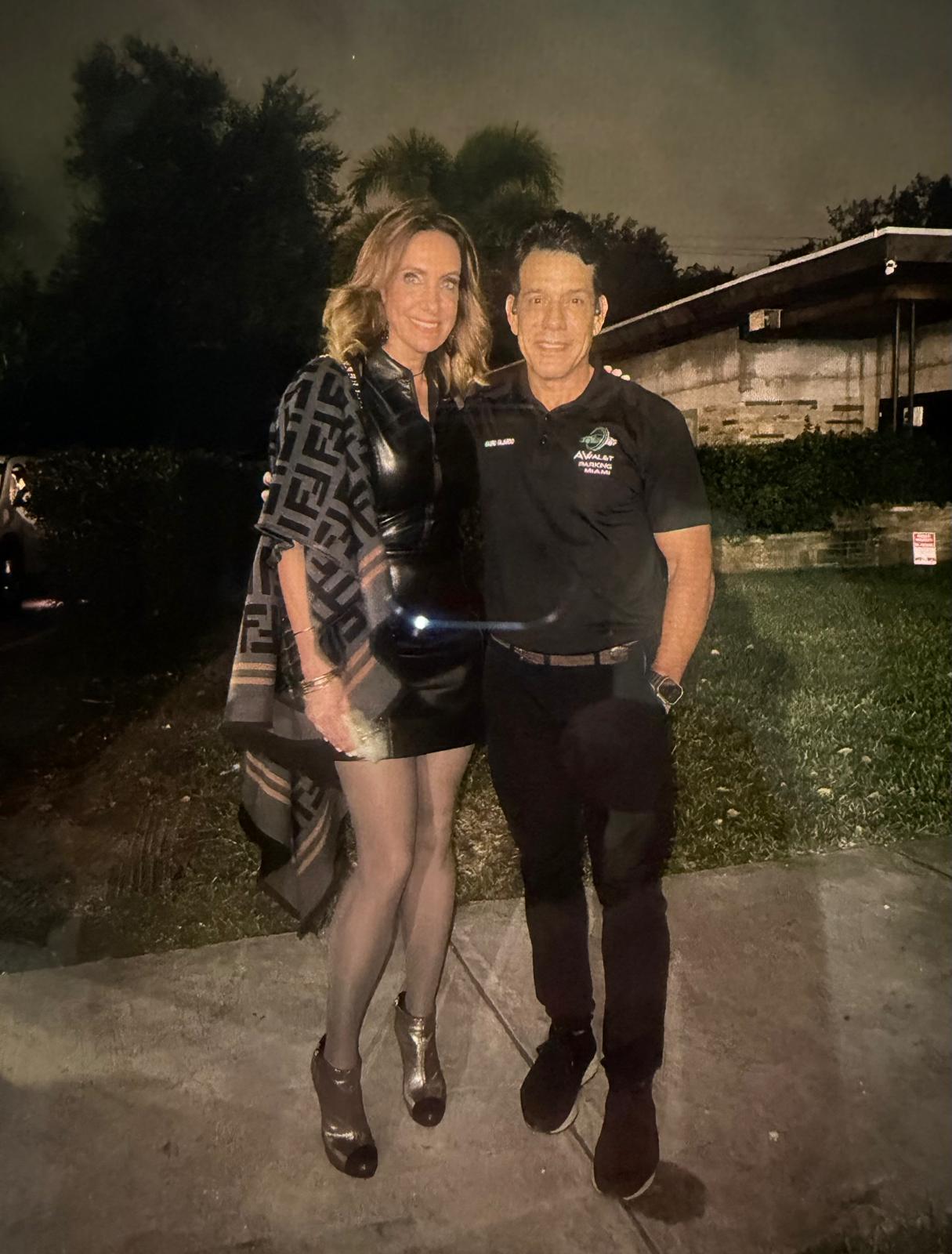 AV Valet owner Mauro Fajardo with television host Lili Estefan